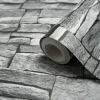 Papier peint Arrou gris motif pierre L.10m x l.53 cm