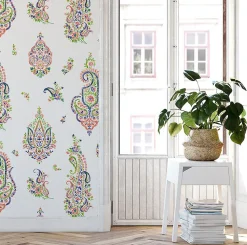 Papier peint aux motifs complexes d'inspiration orientale indienne - 425x260 cm (l x h)