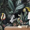 Papier peint avec plantes tropicales et toucans - 340x260 cm (l x h)