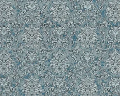 Papier peint baroque EDEM 6001-95 Papier peint intissé gaufré avec des ornements scintillant turquoise argent pétrole