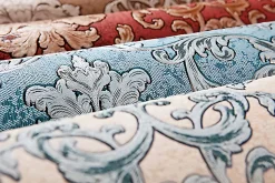 Papier peint baroque EDEM 6001-95 Papier peint intissé gaufré avec des ornements scintillant turquoise argent pétrole