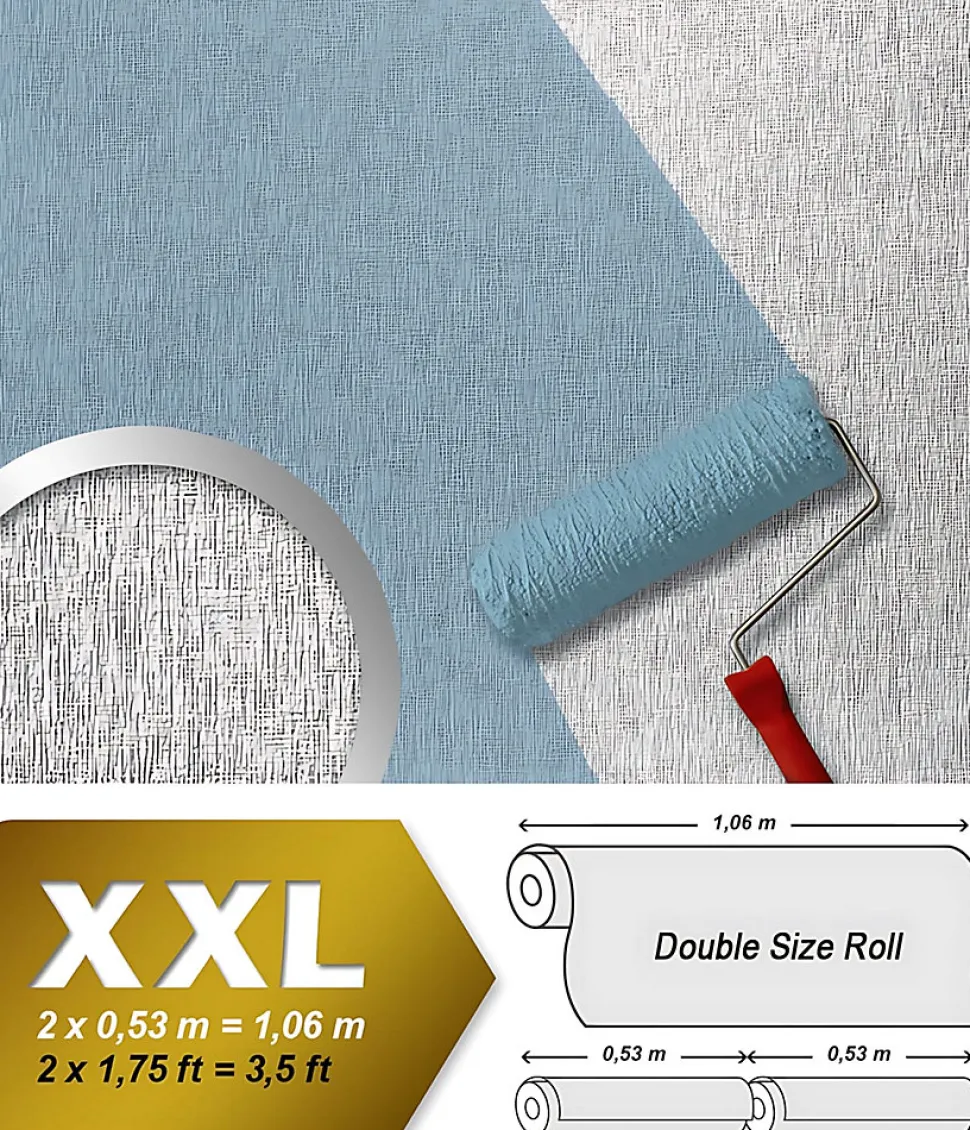 Papier peint blanc non-tissé à peindre texturé fine rayure EDEM 80374BR60