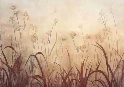 Papier Peint Boho Beige Herbe Intissé Panoramique Pour Chambre Cuisine 400x280