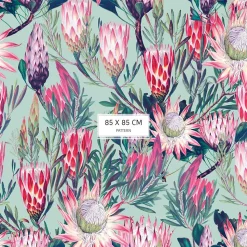 Papier peint botanique avec fleurs tropicales - 85x260 cm (l x h)