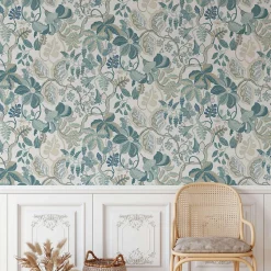 Papier peint chic et délicat avec plantes grimpantes fantaisistes - 85x260 cm (l x h)