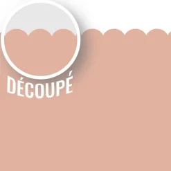 Papier peint découpé préencollé, soubassement, festonné rose, rose pâle, festons, uni, raccordable, 83 cm X 195 cm