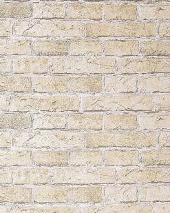 Papier peint design vintage rustique EDEM 583-20 aspect mur de briques brix beige sable