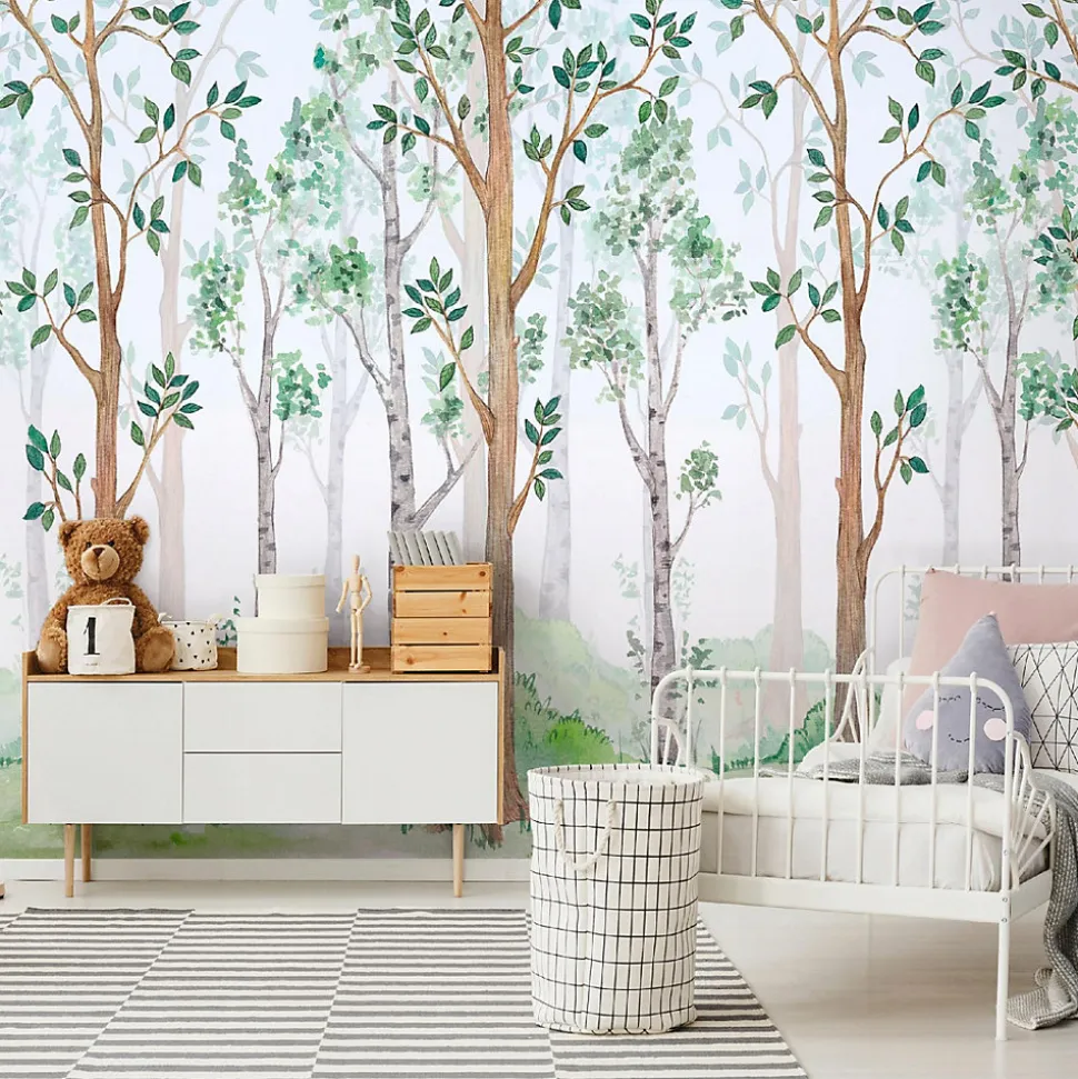 Papier Peint Enfant Forêt Intissé Panoramique 350x250 cm - Colle Inclus - Chambre Enfant - Moderne Papier Peint