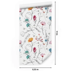 Papier Peint FLEURS Colorées Plantes Pour La Chambre