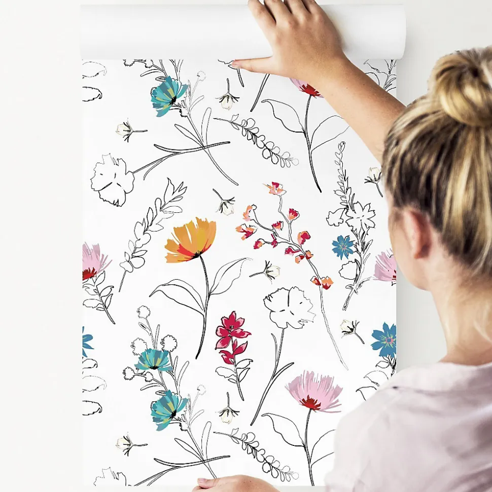 Papier Peint FLEURS Colorées Plantes Pour La Chambre