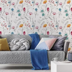 Papier Peint FLEURS Colorées Plantes Pour La Chambre