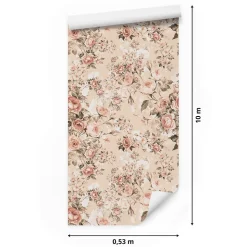 Papier Peint FLEURS Plantes Style Rétro Pour Salon