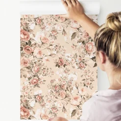 Papier Peint FLEURS Plantes Style Rétro Pour Salon
