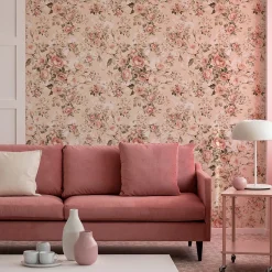 Papier Peint FLEURS Plantes Style Rétro Pour Salon