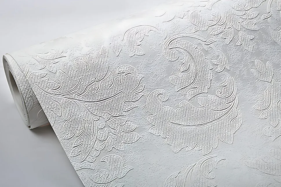 Papier peint floral EDEM 83006BR60 Papier peint intissé à peindre texturé avec des ornements mat blanc