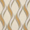 Papier peint graphique EDEM 1025-11 aspect crépi granit moucheté lignes ondulées et ornements jaune beige gris argent