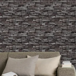 Papier peint imitation brique Arrou ardoise