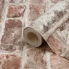 Papier peint imitation brique Tanlay rose