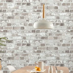 Papier peint imitation brique vinyle sur intissé Givry GoodHome beige rosé