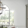 Papier peint intissé à peindre imprimé géométrique en relief blanc L.1000 x l.52 cm Laura Ashley Mr.Jones