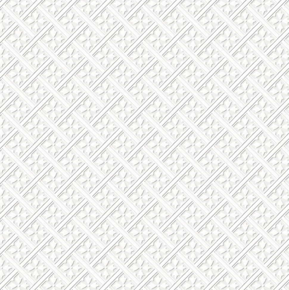 Papier peint intissé à peindre imprimé géométrique en relief blanc L.1000 x l.52 cm Laura Ashley Mr.Jones