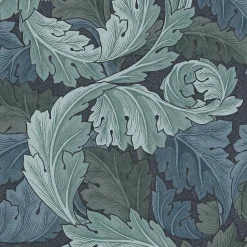 Papier peint intissé Ancanthus imprimé feuillage bleu L.1000 x l.52cm William Morris