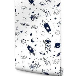 Papier Peint Intissé ASTRONAUTES Cosmos Pour Chambre D'Enfant
