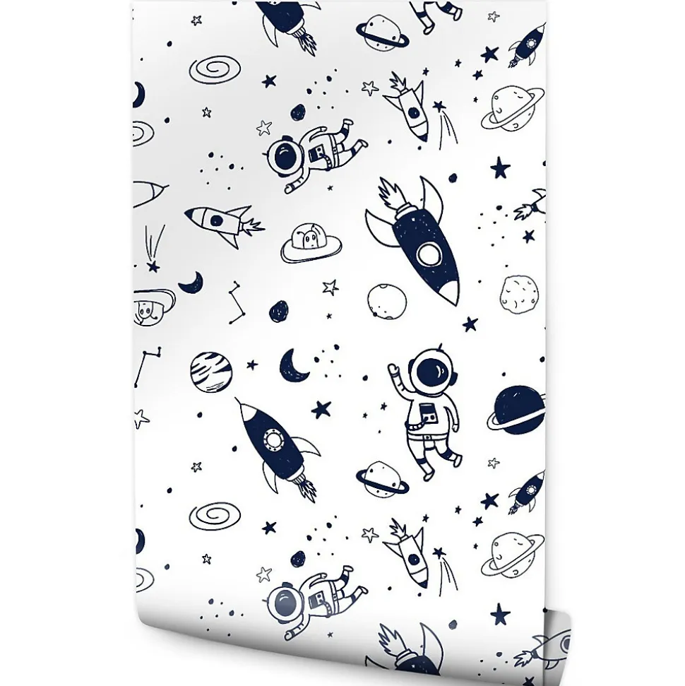 Papier Peint Intissé ASTRONAUTES Cosmos Pour Chambre D'Enfant