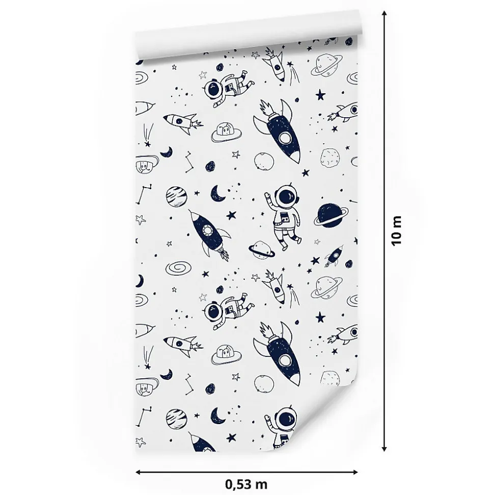Papier Peint Intissé ASTRONAUTES Cosmos Pour Chambre D'Enfant