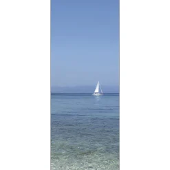 Papier peint intissé Ballade en bord de mer avec Voilier, 250 cm X 96 cm, Panoramique