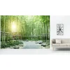 Papier peint intissé BAMBOUS VERTS zen 400 x 270 cm (LxH) - Tapisserie murale panoramique XXL, Made in France par Scenolia