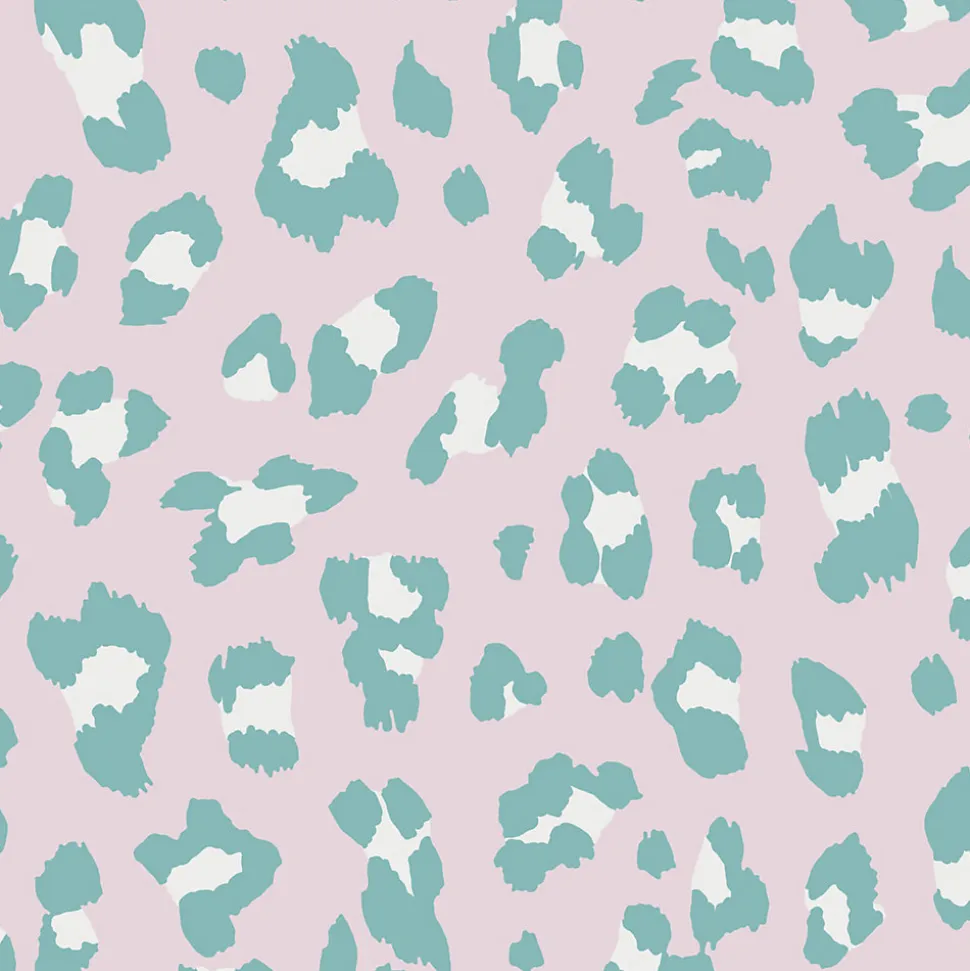 Papier peint intissé Big cat bubblegum imprimé léopard bleu L.1000 x l.52cm Envy