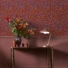 Papier peint intissé Blackthorn plum imprimé fleurs violet, terracotta L.1000 x l.52cm William Morris