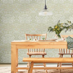 Papier peint intissé Blackthorn vert L.1000 x l.52cm William Morris