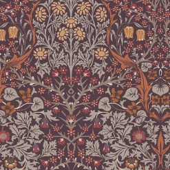 Papier peint intissé Blackthorn plum imprimé fleurs violet L.1000 x l.52cm William Morris