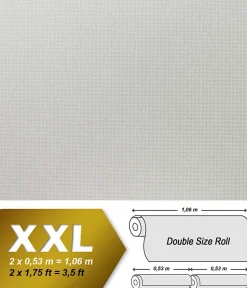 Papier peint intissé blanc à peindre texturé EDEM 80375BR60 décorative aspect canevas double