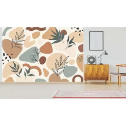 Papier peint intissé BOHO CHIC beige 400 x 270 cm (LxH) - Tapisserie murale panoramique XXL, Made in France par Scenolia