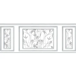 Papier peint intissé boiseries imitation forêt de bambou, décor unique, 75 cm X 200 cm