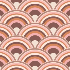 Papier peint intissé Curve earth arc-en-ciel rose, orange, marron L.1000 x l.52cm Envy