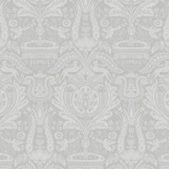 Papier peint intissé Damask Herladic imprimé damassé gris L.1000 x l.52cm Laura Ashley