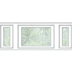 Papier peint intissé décoratif, motif feuille tropicale, jungle, imitation boiseries, 75 cm X 200 cm
