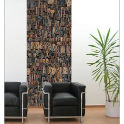 Papier peint intissé décoratif unique - Imprimerie industrielle - 96 cm X 250 cm - Lettres d'effet