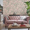 Papier peint intissé Eglantine imprimé fleurs d'eglantine rose L.1000 x l.52cm Laura Ashley