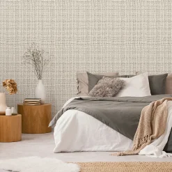Papier peint intissé expansé Abaca rabane beige lin L.1005 x l.53cm Lutèce