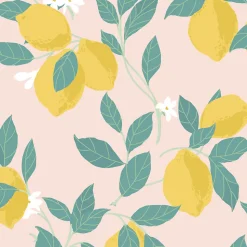 Papier peint intissé Feeling fruity blush imprimé citrons jaune L.1000 x l.52cm Envy