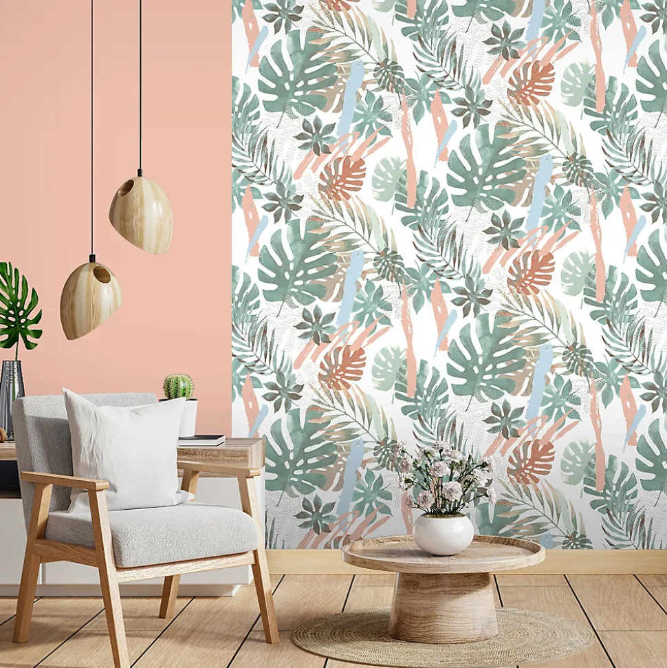 Papier peint intissé feuillage Wonderland vert L.1005 x l.53cm Ugépa