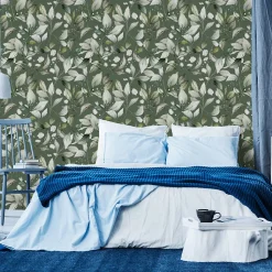 Papier Peint Intissé FEUILLES Brindilles Plantes Pour Chambre