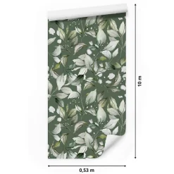 Papier Peint Intissé FEUILLES Brindilles Plantes Pour Chambre