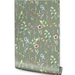 Papier Peint Intissé FLEURS Printemps Feuilles Délicat Pour Salon