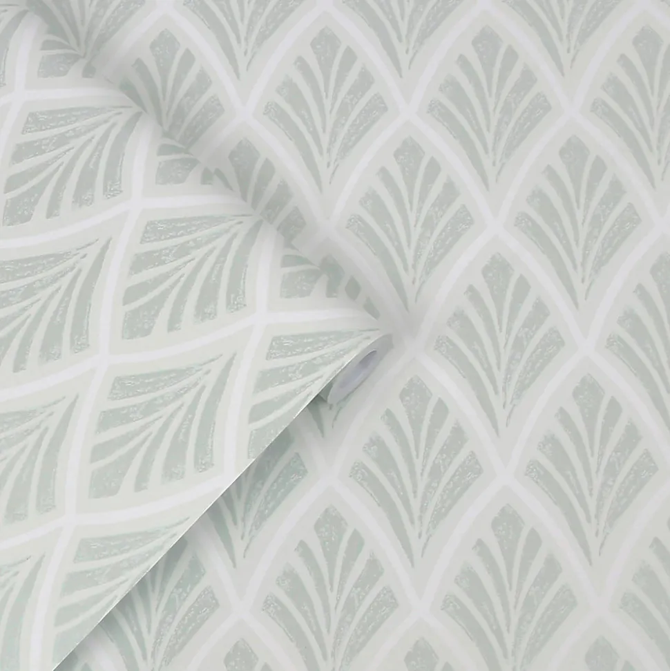Papier peint intissé Florin imprimé géométrique bleu L.1000 x l.52cm Laura Ashley